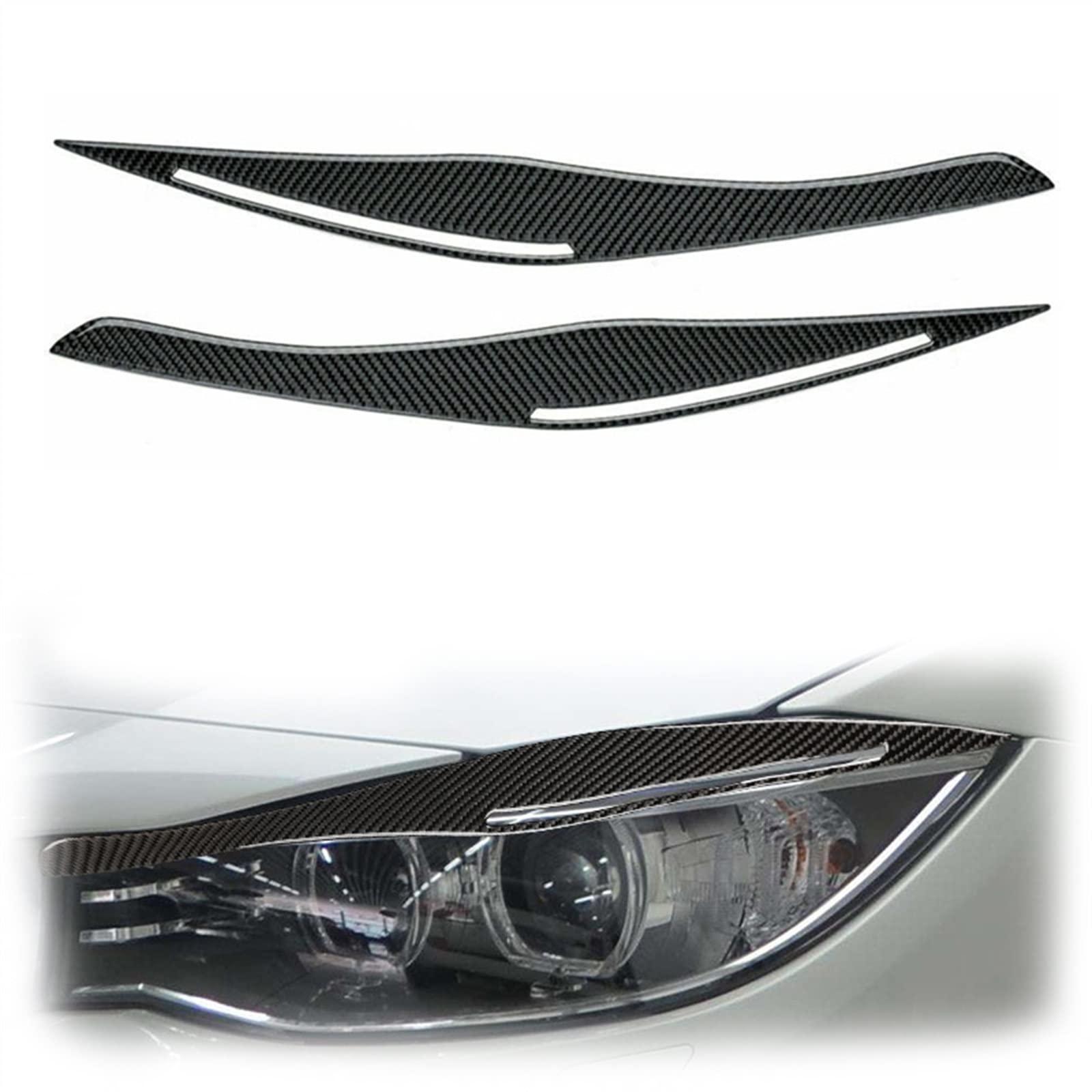 Auto Augenlid Aufkleber Auto Scheinwerfer Augenbraue Augenlid Trim Augenbrauen Scheinwerfer Augenlider Deckel ABS Augenbrauen Für BMW 3er Für E90 Für E91 2009-2012 2011 2010 von NOLLAM