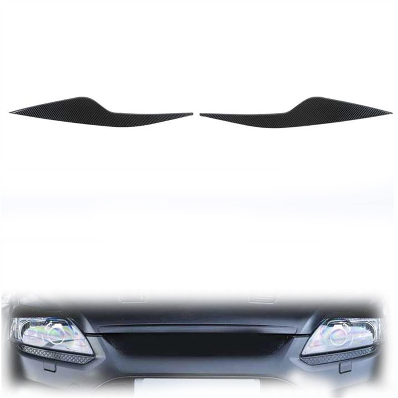 Auto Augenlid Aufkleber Auto Scheinwerfer Augenbraue Vorne Links Rechts Licht Augenlid Trim Cover Aufkleber Ersatz Für Ford Für Focus Für MK2 Für MK2.5 2008-2011 2009 2010(Carbon Fiber) von NOLLAM