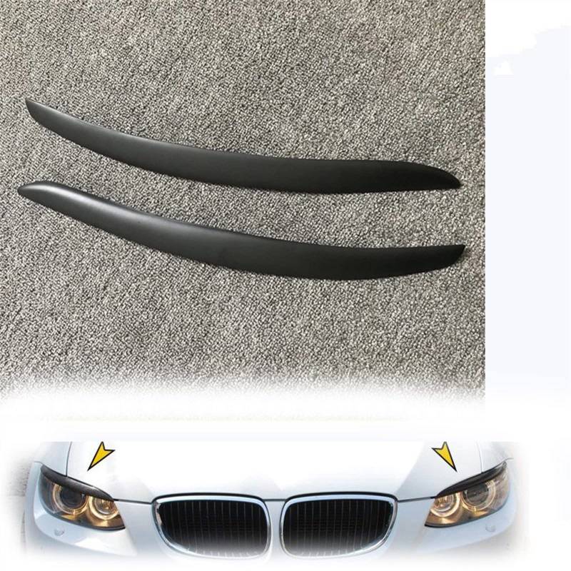 Auto Augenlid Aufkleber Autoscheinwerfer Augenbrauen Lampe Augenlider Für BMW 3er Für E92 Für E93 Für E90 Für M3 2007-2009 2008 Fiberglas Matt Schwarz Primer 2St(Fiber glass) von NOLLAM