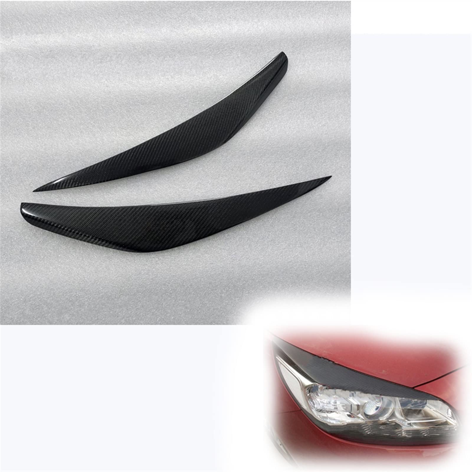 Auto Augenlid Aufkleber Carbon-Faser-Scheinwerfer-Augenbrauen-Augenlider Für Chevrolet Für Malibu 2012-2014 2013 Fiberglas-Primer-Auto Dekorativer Aufkleber 2St(Carbon fiber) von NOLLAM