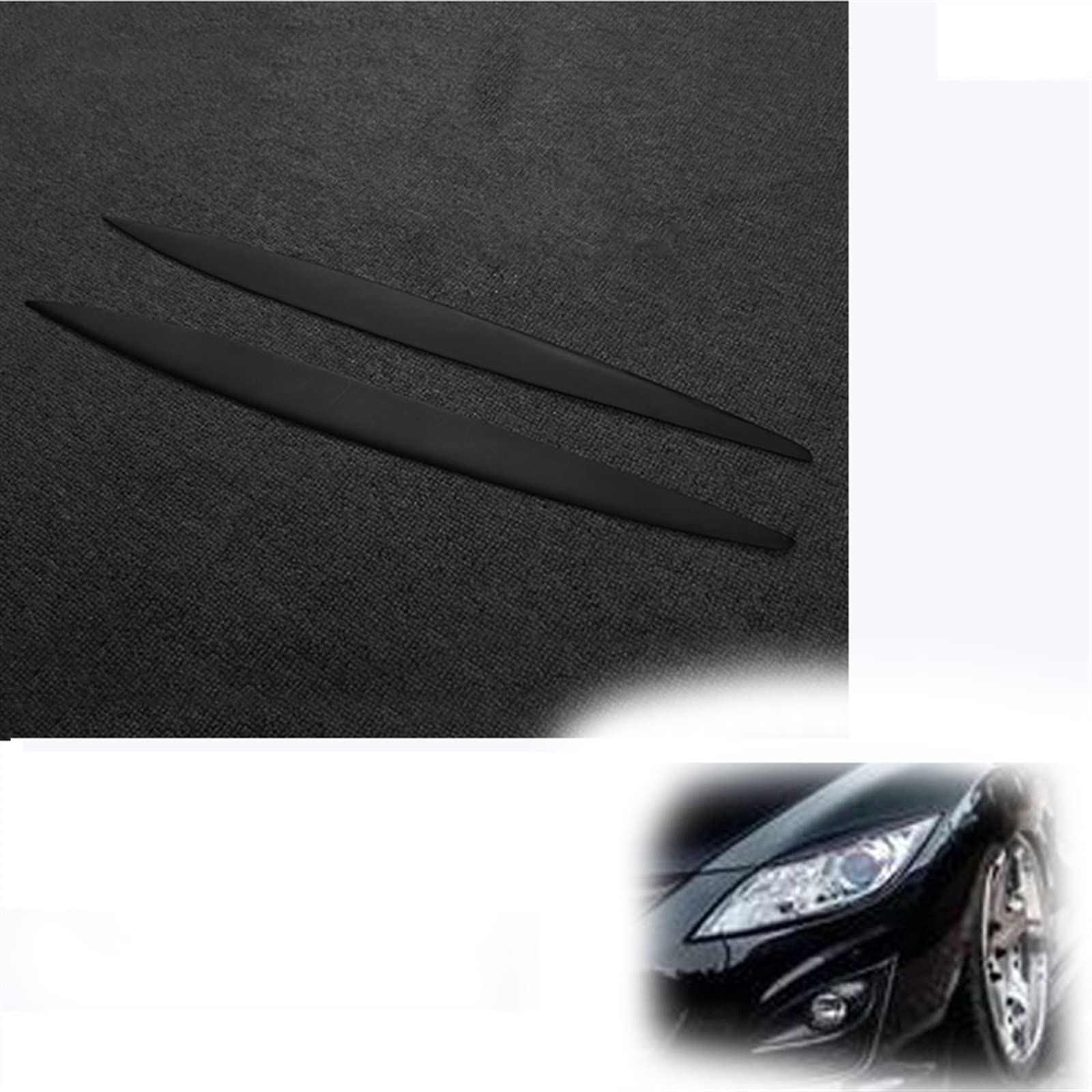 Auto Augenlid Aufkleber Carbon Fiber Scheinwerfer Trim Augenbrauen Für Mazda 6 Für Atenza 2009-2012 2010 2011 Fiberglas Mattschwarz Frontleuchte Augenlid Body Kit Tuning(Fiber glass) von NOLLAM