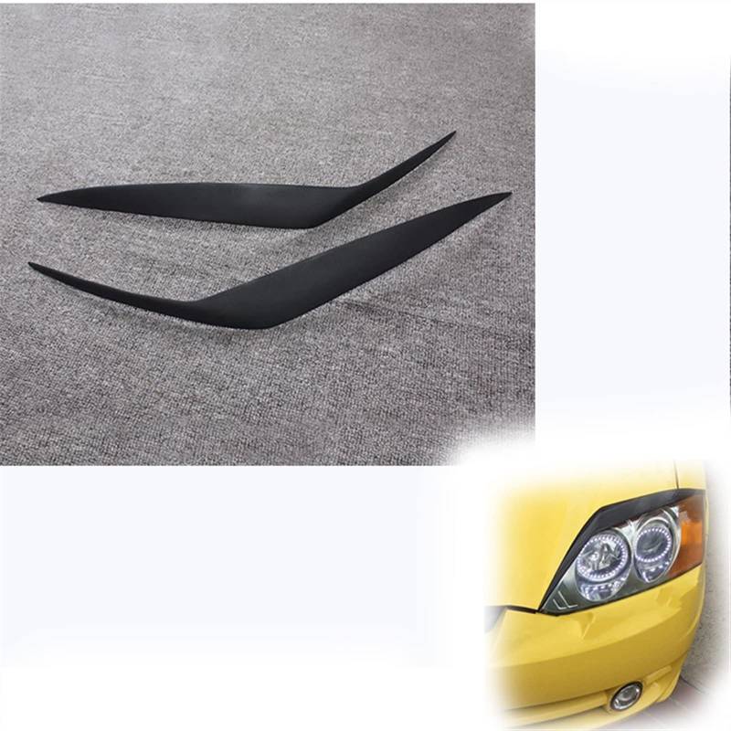 Auto Augenlid Aufkleber Dekorativer Aufkleber Für Carbon-Faser-Scheinwerfer Für Hyundai Für Coupe 2003-2005 2004 Fiberglas-Grundierung Mattschwarz Vorne Augenbraue 2pcs / Set(Fiber glass) von NOLLAM