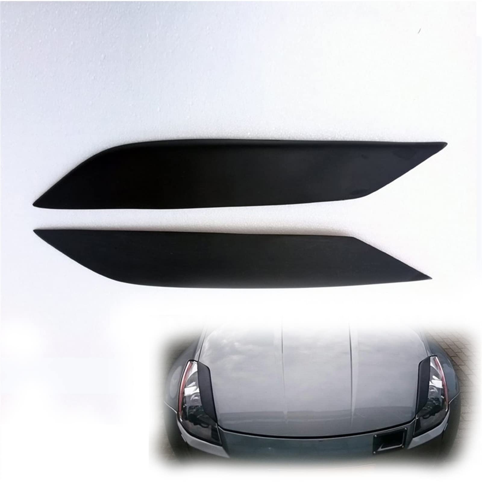 Auto Augenlid Aufkleber Fiberglas-Augenbrauen Für Nissan Für 350Z Für Z33 2003-2006 2004 2005 FRP Mattschwarzes Lampenaugenlid Vorderer Scheinwerfer-Abdeckungsaufkleber von NOLLAM