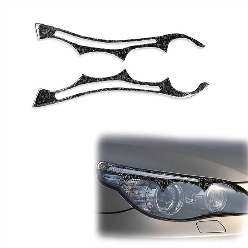 Auto Augenlid Aufkleber Für BMW 5er Für E60 2004-2010 2005 2006 2007 2008 2009 Kohlefaser Scheinwerfer Augenlid Augenbraue Auto Scheinwerfer Augenlider Deckel Auto Zubehör von NOLLAM