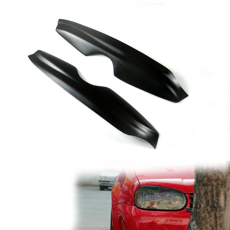 Auto Augenlid Aufkleber Für Golf 4 Für GTI R32 1997-2004 2003 2002 2001 2000 1999 1998 Scheinwerferabdeckungen Augenlid Für MK4 Fiberglas Primer Frontlampe Augenbrauenaufkleber(Nero) von NOLLAM