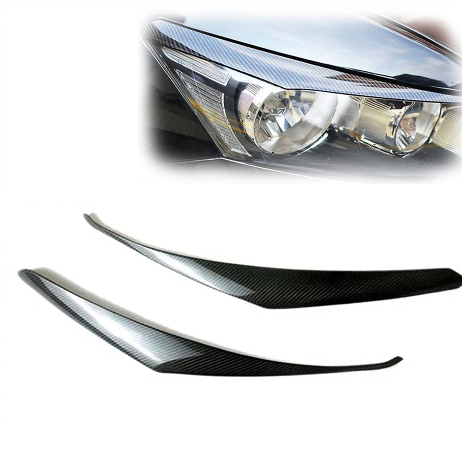 Auto Augenlid Aufkleber Für H-ONDA Für Accord 8. 2008 2009 2010 2011 2012 2013 Auto Frontscheinwerfer Lampe Augenbrauen Augenlider Zierleisten Aufkleber(Carbon) von NOLLAM