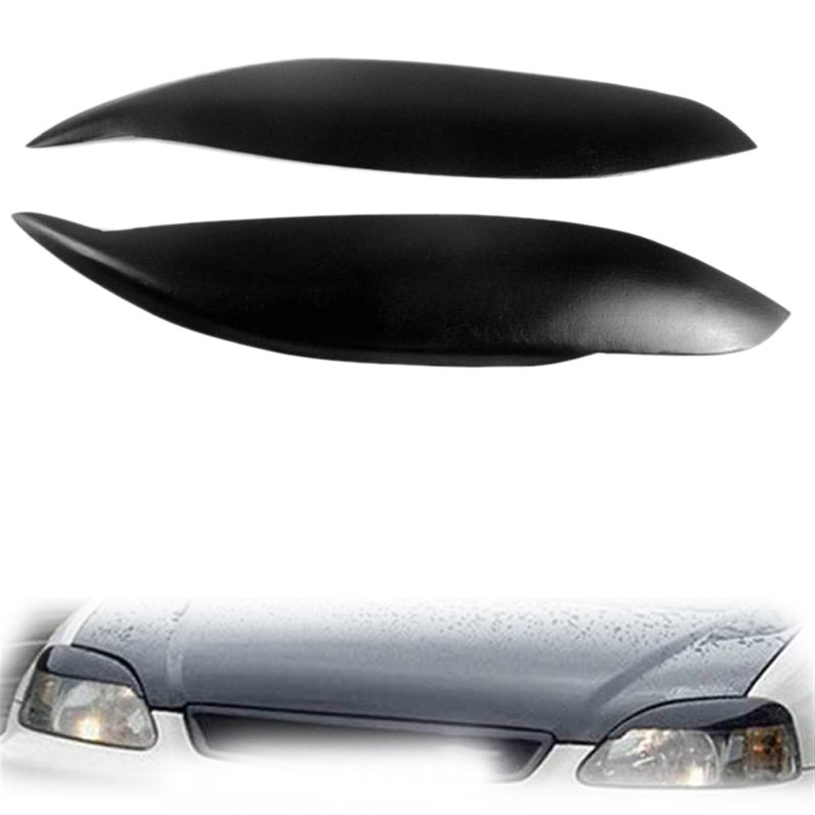 Auto Augenlid Aufkleber Für H-ONDA Für Civic Für EK9 1999-2000 Glänzend Schwarz Auto Aufkleber Frontscheinwerfer Augenbraue Augenlid Trim Cover Zubehör von NOLLAM