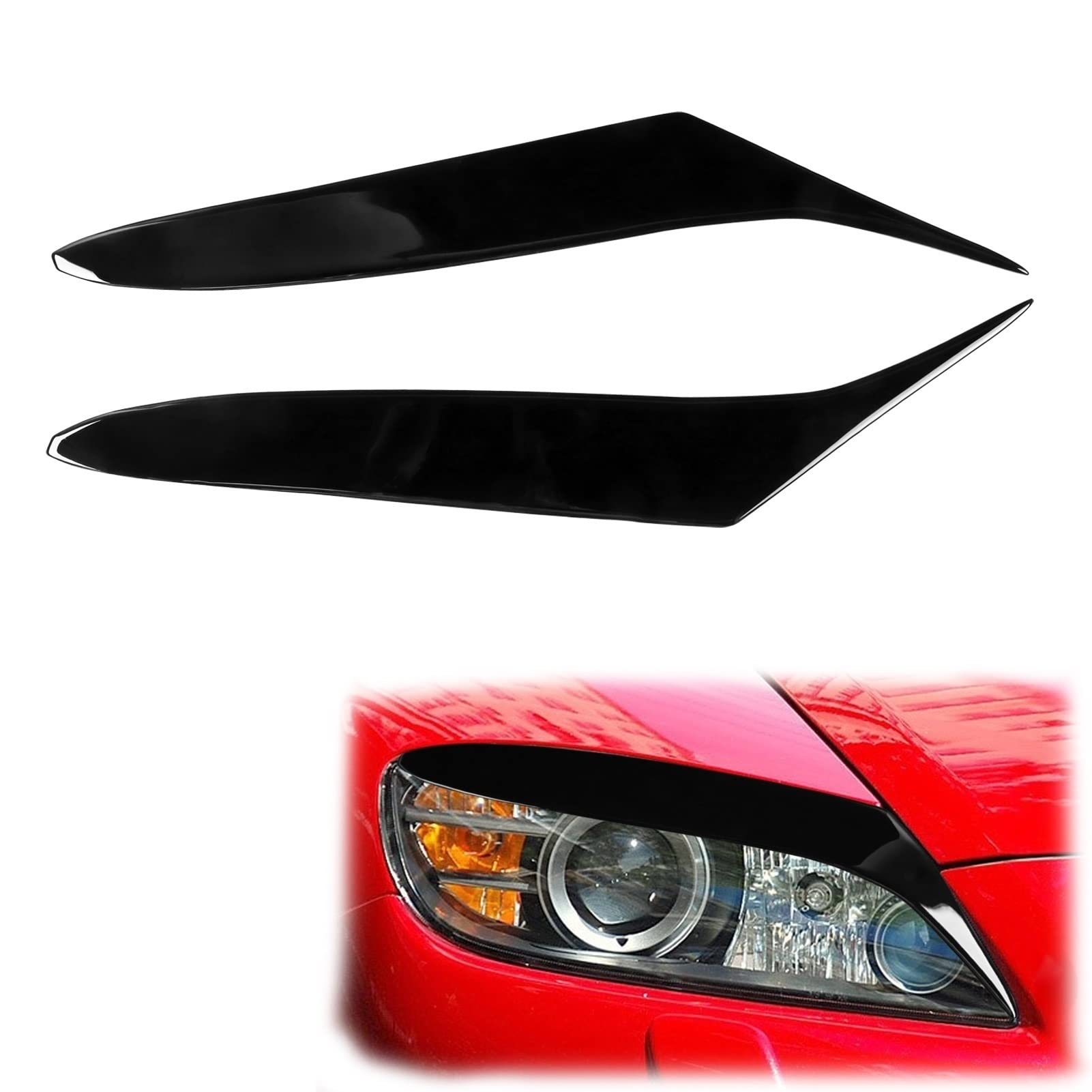 Auto Augenlid Aufkleber Für Mazda Für RX8 Für Coupe 2004-2008 2005 2006 2007 Auto Frontscheinwerfer Augenbraue Augenlid Wimpern Abdeckung Trim Klavier Schwarz Aufkleber von NOLLAM