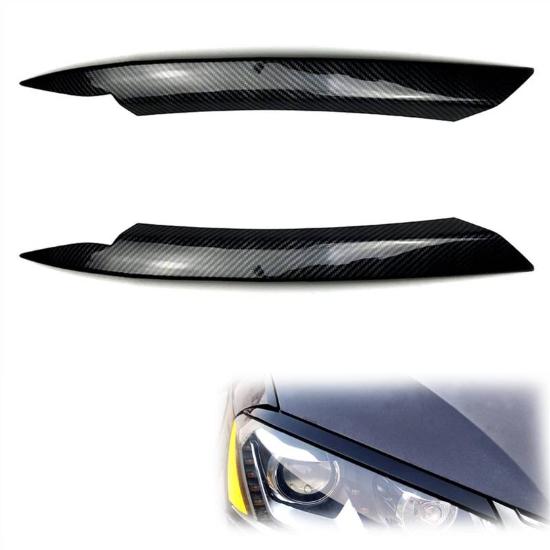 Auto Augenlid Aufkleber Scheinwerfer Augenbraue Für Passat Für B7 2010-2014 2011 2012 2013 Scheinwerfer Augenlid Aufkleber Auto Frontscheinwerfer Lampenabdeckung Trim Brow Strip(Carbon Fiber Look) von NOLLAM