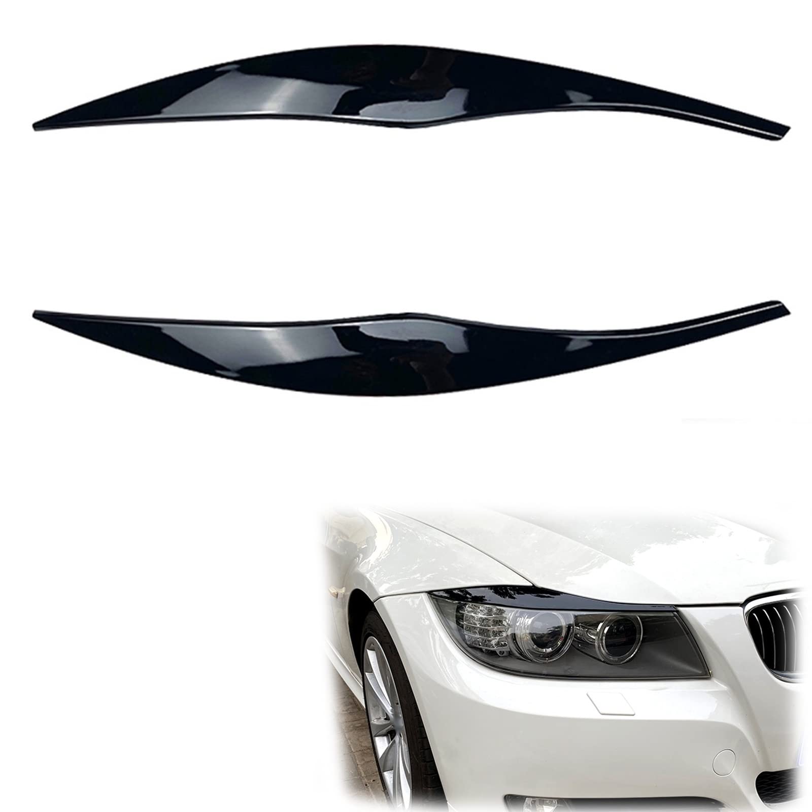 Auto Augenlid Aufkleber Scheinwerfer Augenbrauen Trim Für BMW 3er Für E90 Für E91 2006-2012 2007 2008 2009 2010 2011 Auto Frontscheinwerfer Lampenbraue Scheinwerfer Augenlid Aufkleber von NOLLAM