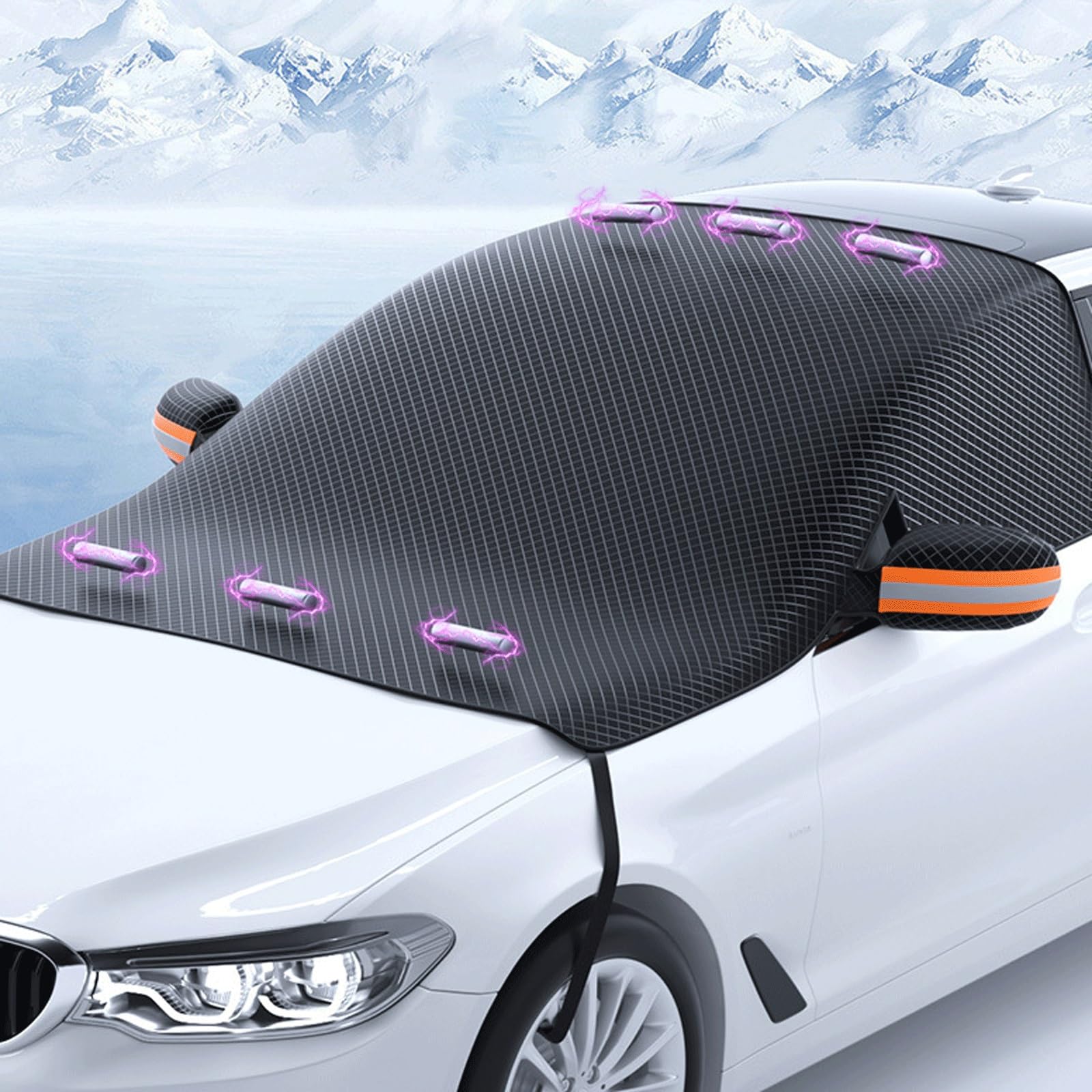 NOLLAM Frontscheibenabdeckung Winter für BMW 2er F45 Active Tourer 2014-2017 2018 2019 2020 2021 2022, Scheibenabdeckung Winterschutz, für Sommer UV-Schutz Wintergegen Schnee,Black von NOLLAM