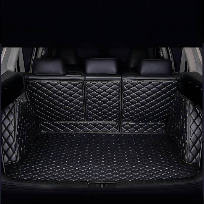 NOLLAM Auto All Inclusive Kofferraum Matten für Land Rover Discovery 5(7seats) 2017-2021 2022 2023, Verschleißfest Leder Trunk Mat Boot Mats Schutzmatten ZubehöR,Black von NOLLAM