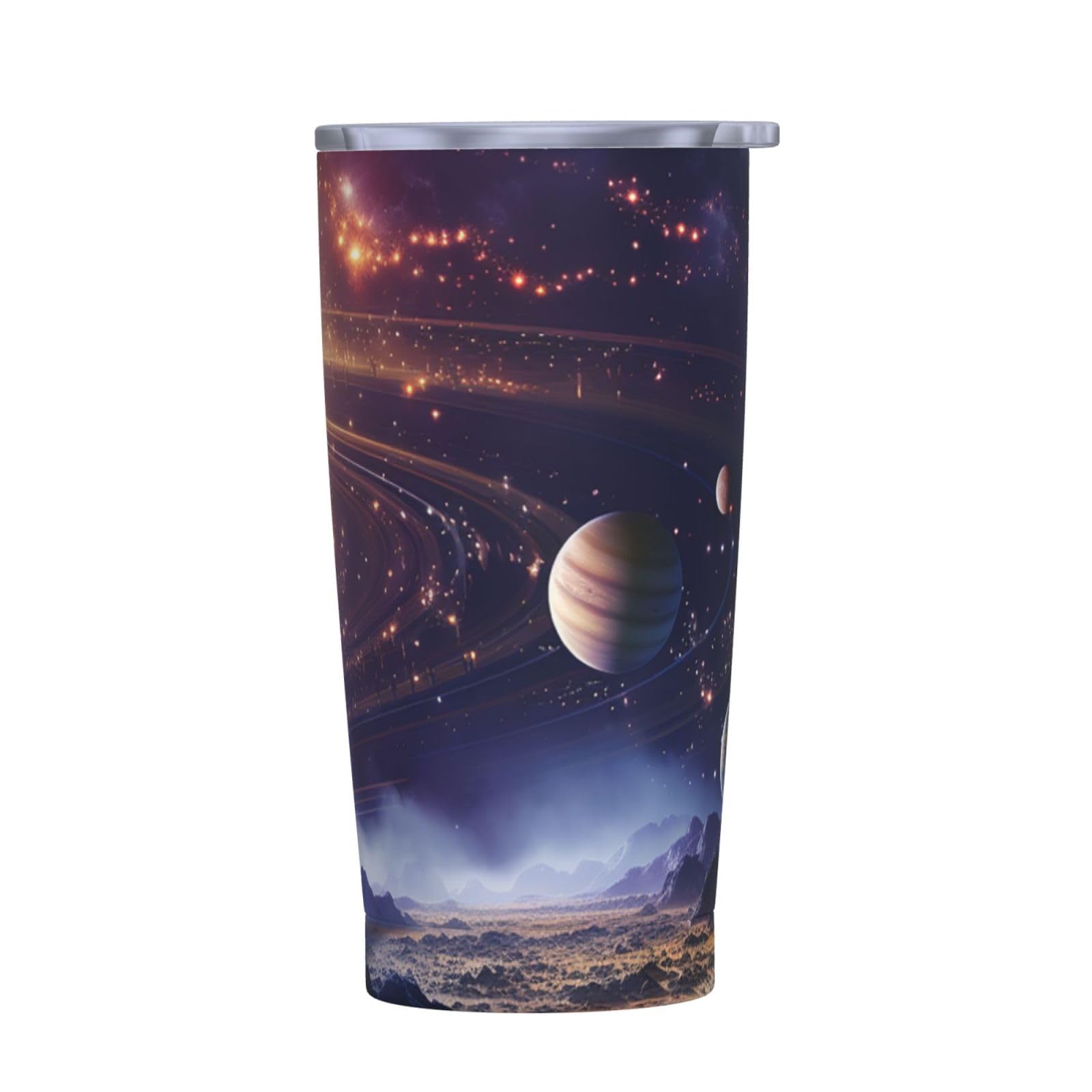 Reise-Kaffeetasse, Weltraum, Galaxie, Universum, isolierter Becher mit Deckel und Strohhalmen, wiederverwendbare Edelstahl-Wasserflasche, Reise-Kaffeetassen, Becher für Damen und Herren, 590 ml von NONHAI