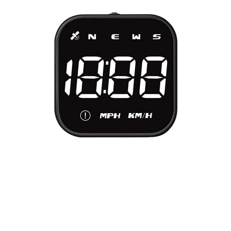 NOPNOG 2,5 Zoll Auto-Head-Up-Display, Auto-Tachometer mit GPS, Kompass und Uhrzeit, Geschwindigkeitsüberschreitungsalarm, USB-betrieben (Weiß) von NOPNOG