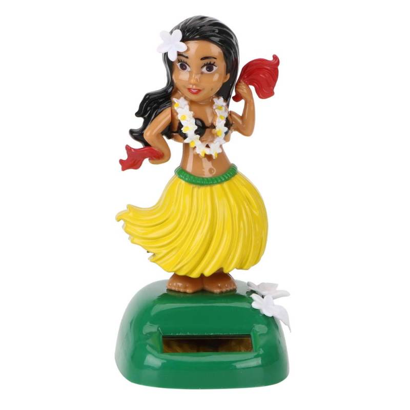 NOPNOG Auto Solar Shaking Head Ornament, Hula Hawaii Girl Style, für Auto Dashboard Dekoration (Gelb) von NOPNOG