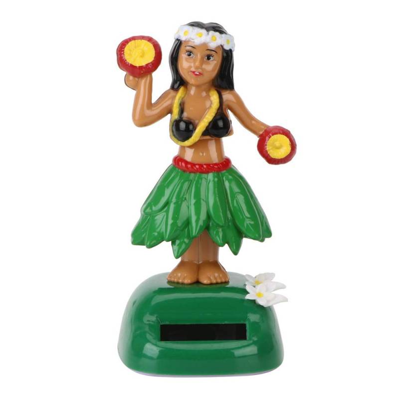 NOPNOG Auto Solar Shaking Head Ornament, Hula Hawaii Girl Style, für Auto Dashboard Dekoration (Grün) von NOPNOG