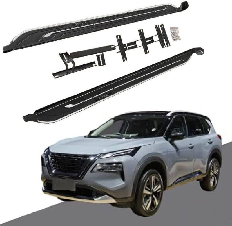 2 stück Auto Trittbretter Seitenschweller für Nissan X-Trail Rogue T33 2021-2023, Auto Anticrash Seitenpedale Schweller Seitenschweller Schutz, Außenschutz Zubehör von NORAS