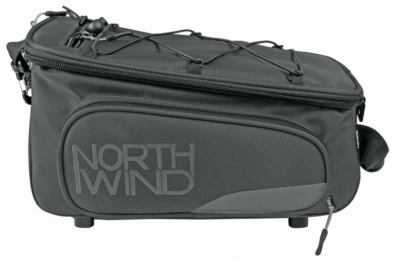 NORTHWIND SMARTBAG Classic MLT Gepäckträgertasche - Ausklappbare Seitentaschen, Wasserabweisend - Mit Regenhülle, Reflexaufdruck, Schwarz von Northwind