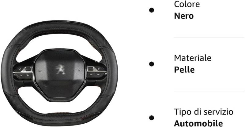 Auto-Lenkradabdeckung für Peugeot 5008 2008 4008, rutschfeste, Atmungsaktive Schutzhülle, Innendekorationszubehör,C von NOTEDI