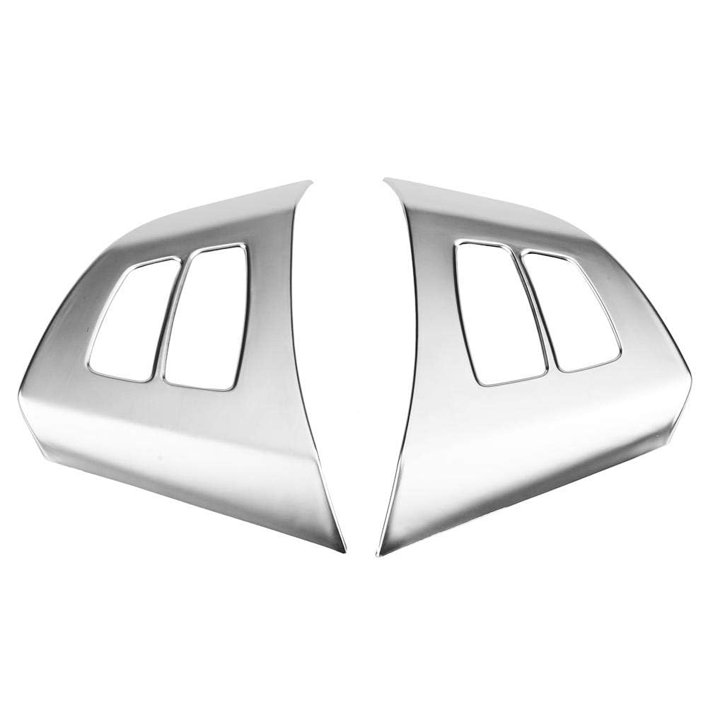 NOTEDI Auto-Lenkradabdeckung Trim-Dekorationsaufkleber für X5 E70 2008-2013 Lenkrad Abdeckung Schalter Taste Rahmen Trim Lenkradabdeckung,A-Silver von NOTEDI