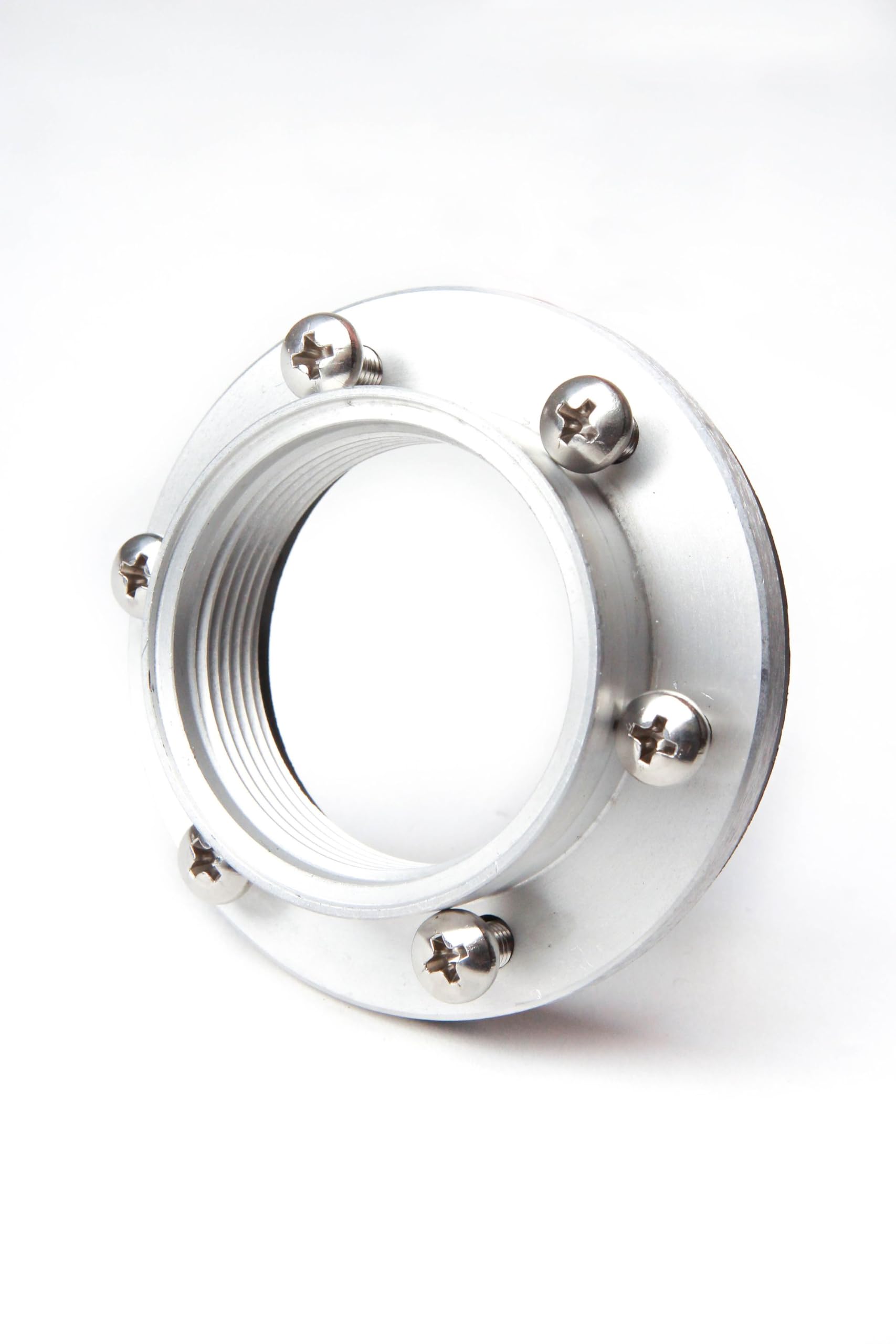 Aluminum Threaded Mounting Flange with 6 Screws, Industrial Grade, Silver von NOVANOX GERMAN ENGINEERING