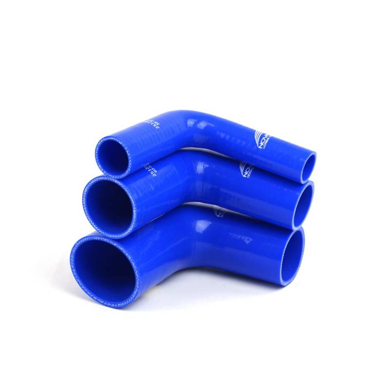 NovaNox® Reduzierbögen 45° / 90° Silikonschlauch Ladeluftschlauch *Größe wählbar*, Innendurchmesser:Ø 65-60 mm, Farbe:Blau, Schlauchwinkel:90° Bogen von NOVANOX GERMAN ENGINEERING