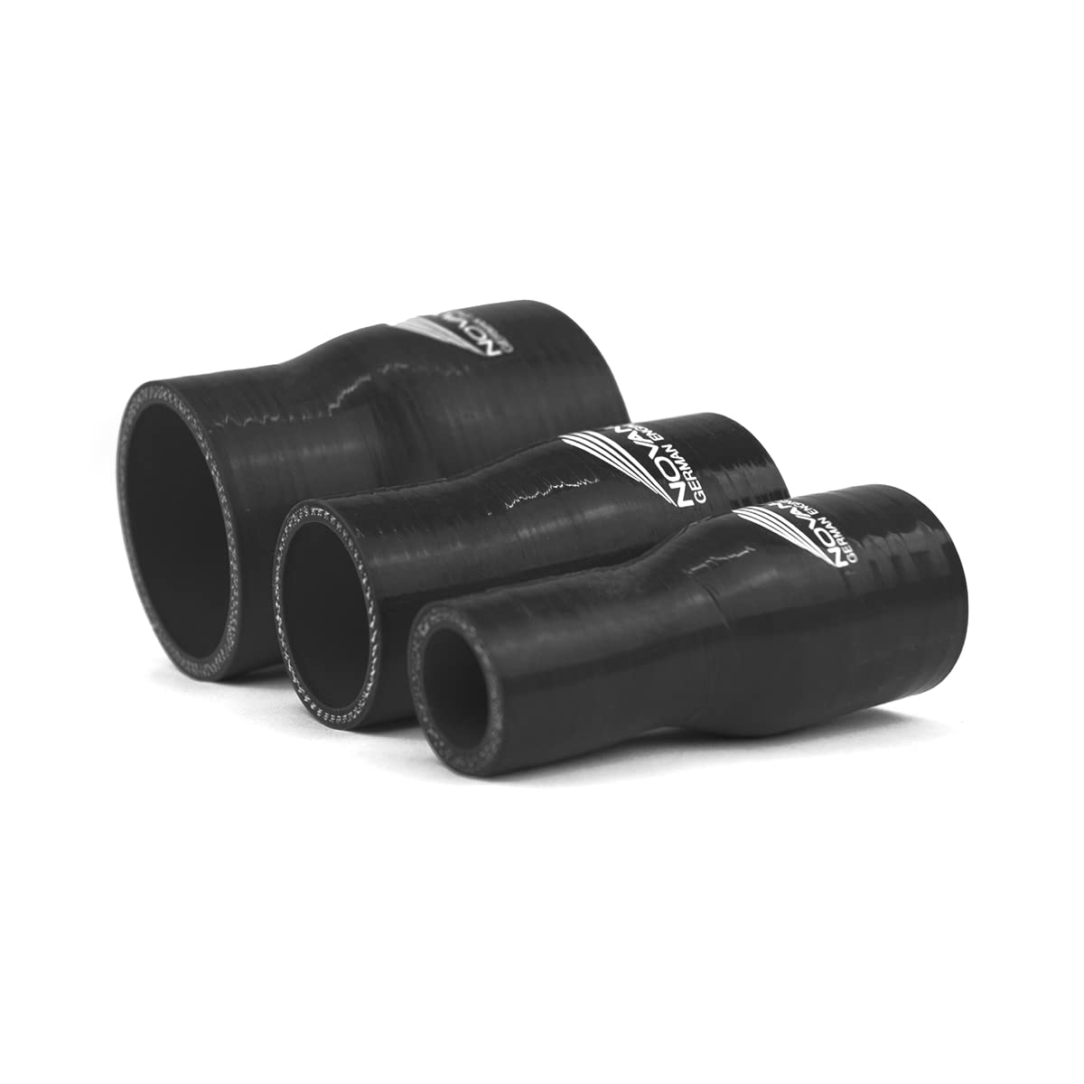 Novanox German Engineering® Reduzierstück ID 22-34 bis 114-102mm Silikonschlauch Kühlwasserschlauch flexibel Schlauchverbinder Universal-Schlauch Ladeluftschlauch (Schwarz, Schwarz, Ø 30-22 mm) von NOVANOX GERMAN ENGINEERING