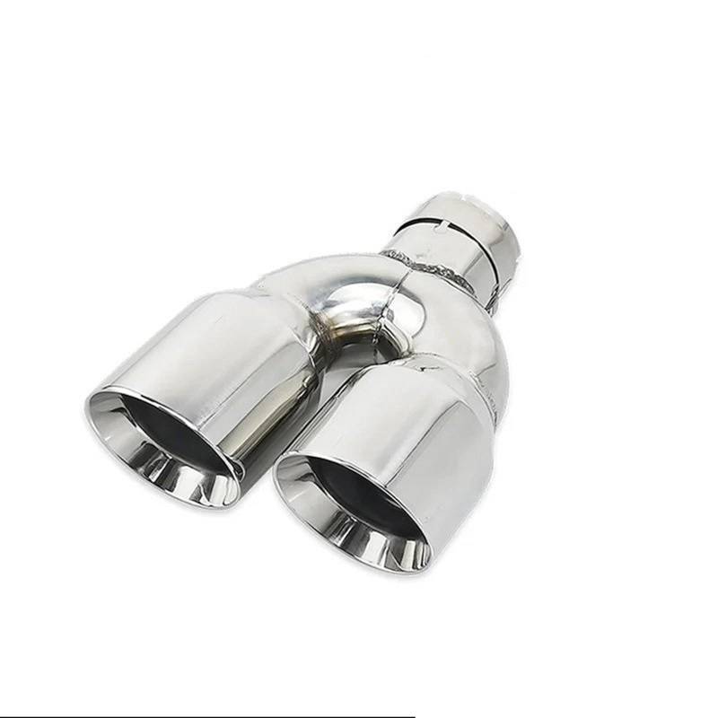 Auto Doppelendrohr 1 Stück Auspuff Dual Tip 304 Edelstahl Für Universal Auto Schalldämpfer Schwanz Rohre Ändern Auto Endrohrblenden(Left 60mm-89mm) von NOVEMS