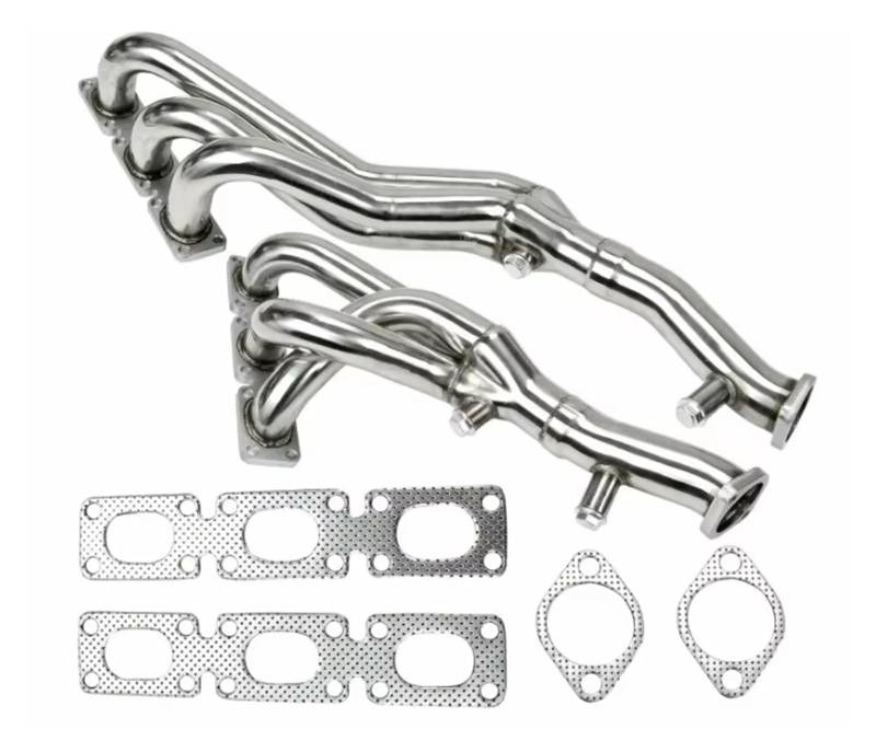 Auto Doppelendrohr Für E46 323i 328i E39 Z3 2.5L/2.8L/3.0L Edelstahl Abgaskrümmer Header Für Edelstahl Krümmer Header Auto Endrohrblenden von NOVEMS