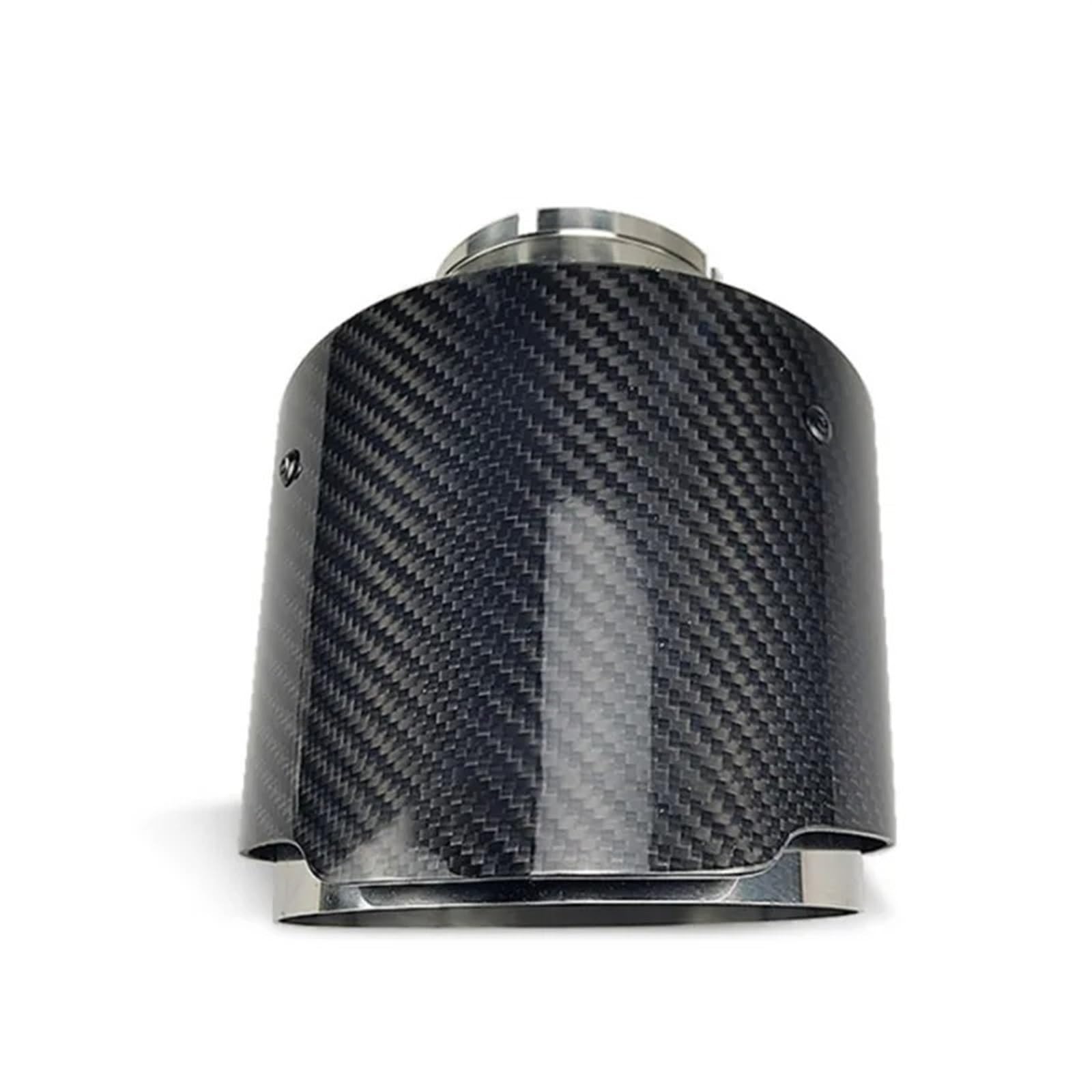 Auto Doppelendrohr Für Glossy Twill Carbon Fiber Auto Auspuffblende Silber Beschichtet Edelstahl Schalldämpfer Spitze Endrohr Auto Endrohrblenden(IN 63MM Out 127MM) von NOVEMS