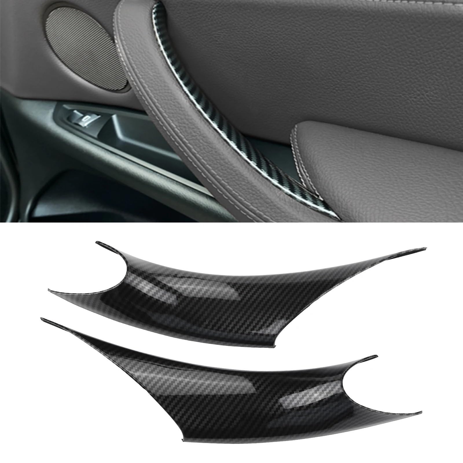 Auto Ersatz Türgriff Innen Für 3 4er F30 F35 Auto-Innentürgriffe Vorne Hinten Links Rechts Innentüren Verkleidung Griffverkleidung Auto Türgriff Innen(Carbon Fibre) von NOVEMS