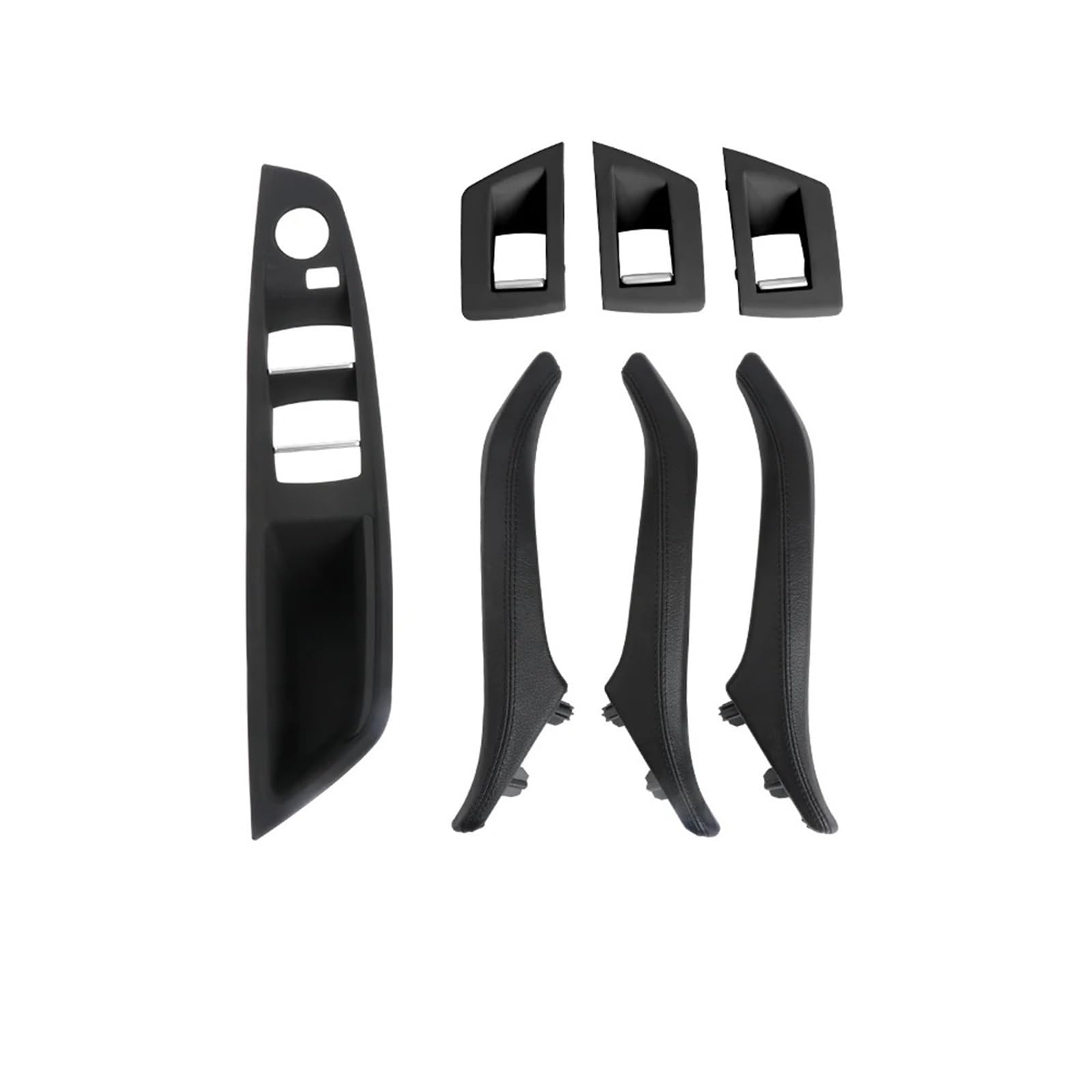 Auto Ersatz Türgriff Innen Für 5 Series F10 F11 51417225866 Links Rechts Seite Fahrer Autos Innen Leder Türgriffe 7PCS Komplette Set Auto Türgriff Innen(LHD Black) von NOVEMS