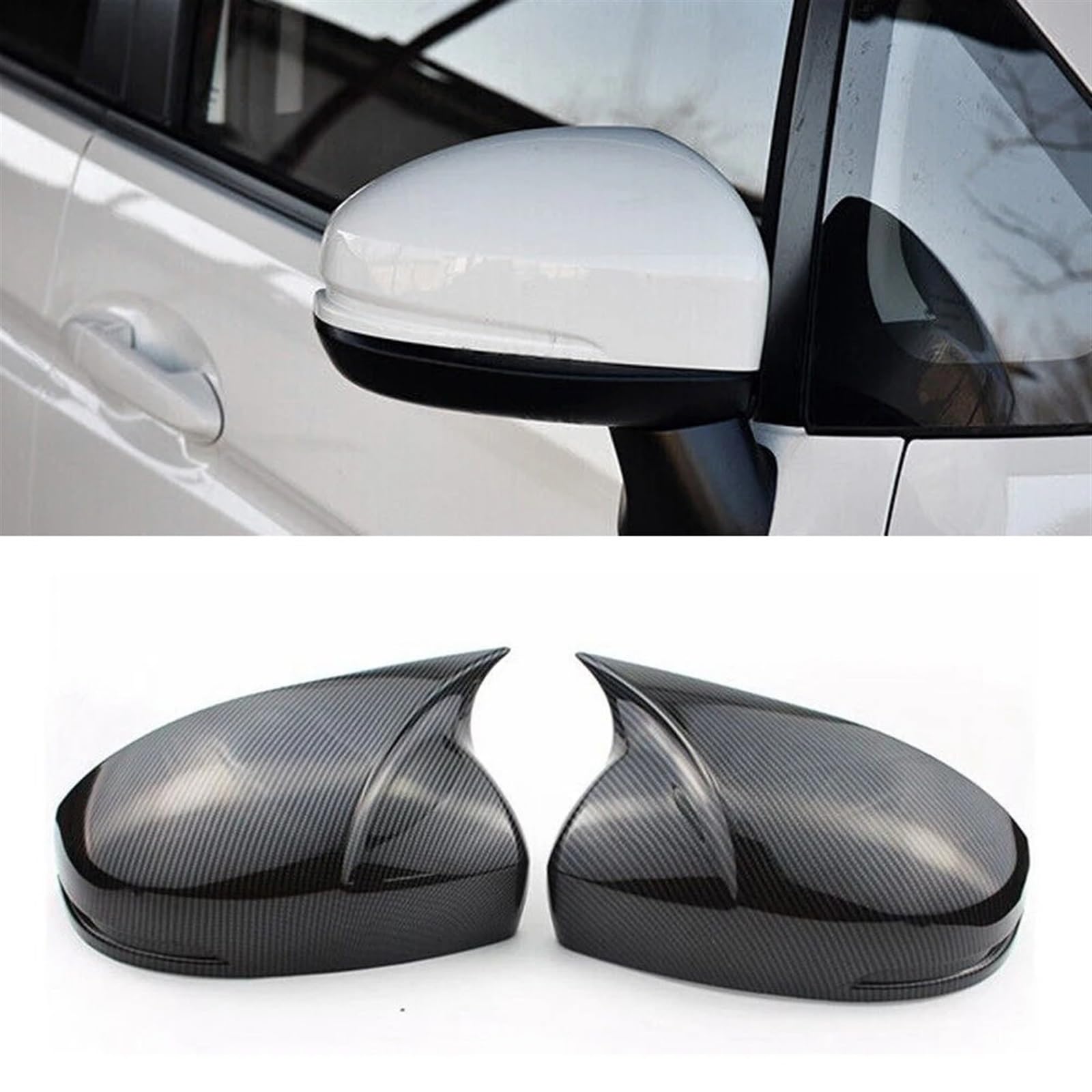 Auto Spiegelkappen Für Fit Für Jazz Für Shuttle Für City 2014-2018 Auto Rückspiegel Seitenspiegel Abdeckung Aufkleber Fall Trim Carbon Fiber Spiegelkappen(No Light Carbon) von NOVEMS