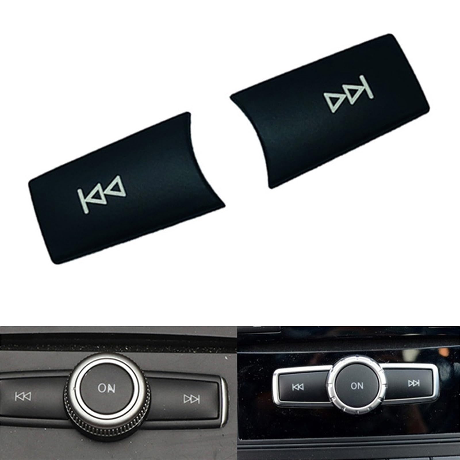 Innenraum Auto Zubehör Für Benz CE Für GLK W204 W212 X204 Auto Konsole Volumen Knob Knopf Abdeckung CD Panel Multimedia Schalter Taste Pailletten Aufkleber Autozubehör Innenraum(Black Volume) von NOVEMS