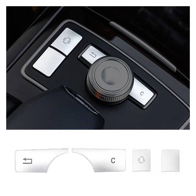 Innenraum Auto Zubehör Für Benz CE Klasse W204 W212 Für GLK X204 Auto Konsole CD Panel Multimedia Schalter Tasten Pailletten Volumen Taste Abdeckung Autozubehör Innenraum(Style E) von NOVEMS