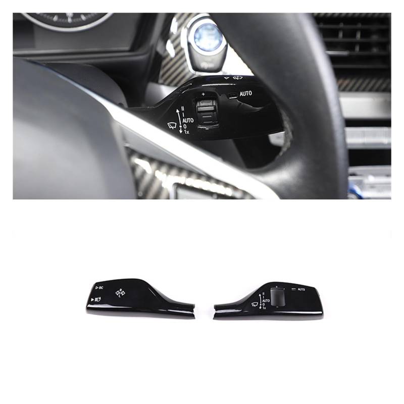 Innenraum Auto Zubehör Für F20 F30 F10 F15 F16 F49 F52 G01 G02 G05 Schwarz/Carbon Faser Stil Auto Blinker Wischer Schalter Trim Stange Auto Zubehör Autozubehör Innenraum(Style B Black) von NOVEMS