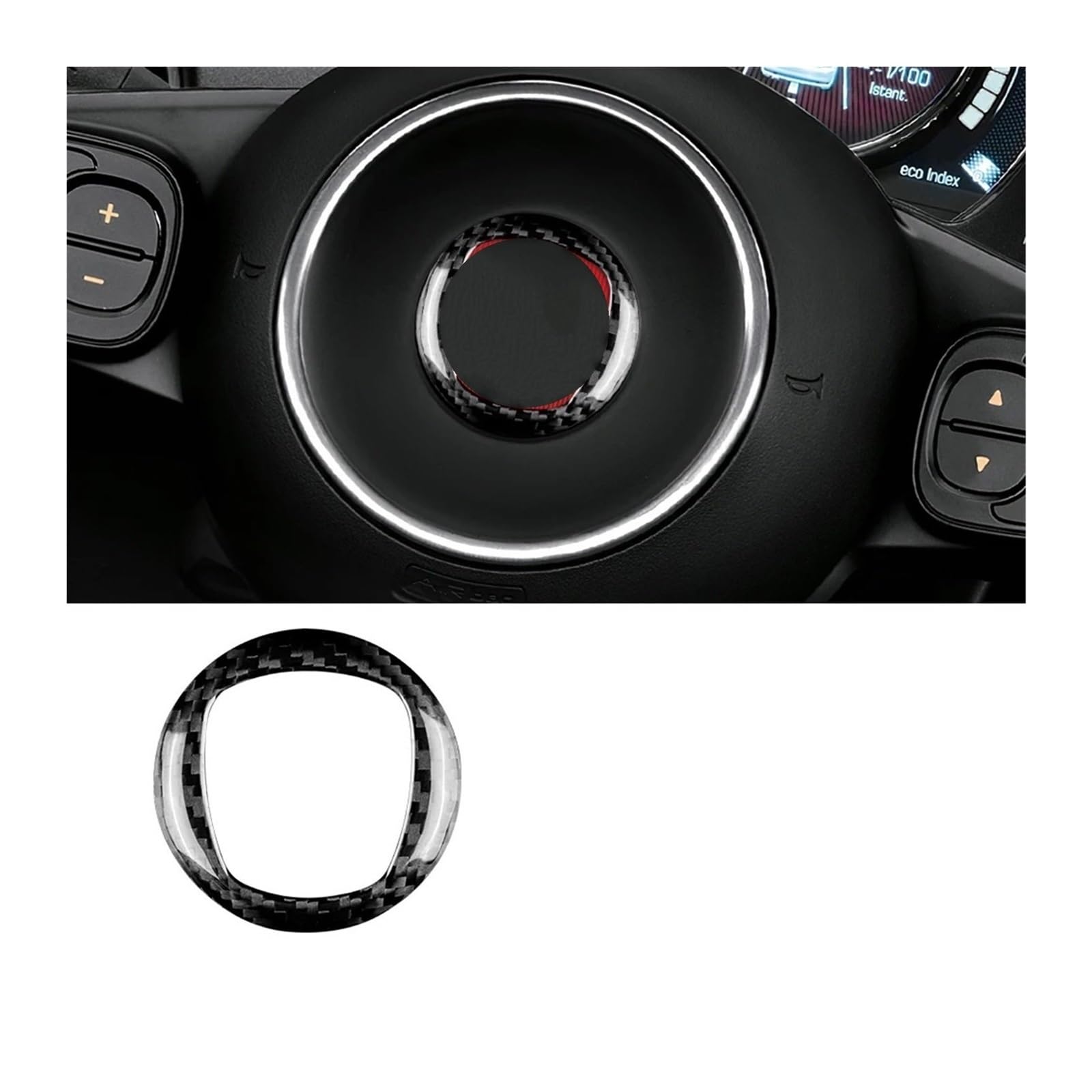 Innenraum Auto Zubehör Für Fiat 500 Für Abarth 595 695 2008-2014 2015 2016 2017 2018 2019 2020 2021 2022 2023 Autoinnenraum Autozubehör Innenraum(Inner Ring BK) von NOVEMS