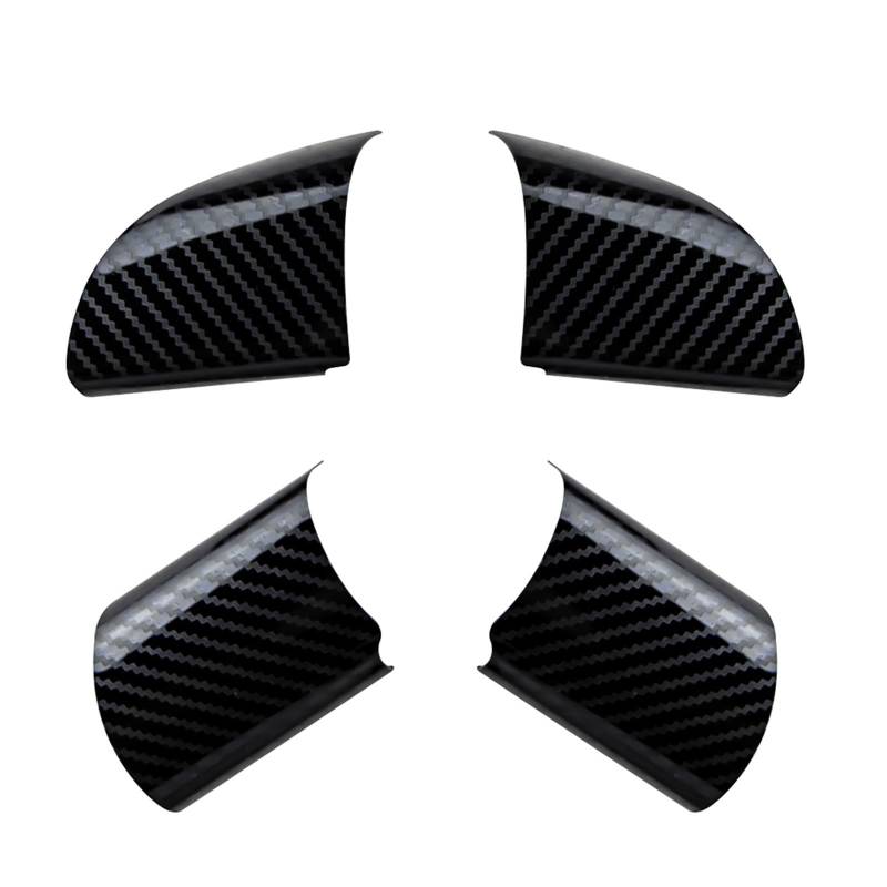 Innenraum Auto Zubehör Für Ford Für Focus 2 MK2 2005-2011 Edelstahl Auto Lenkrad Dekoration Abdeckung Trim Aufkleber Zubehör 4pcs Autozubehör Innenraum(Carbon fiber) von NOVEMS