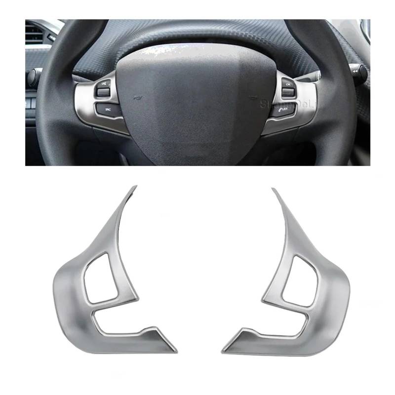 Innenraum Auto Zubehör Für Peugeot 208 2008 2014 2015 2016 2017 2018 Lenkrad Aufkleber Emblem Aufkleber Abzeichen Trim Fliegende Rad Panel Innen Zubehör Autozubehör Innenraum(Matte silver) von NOVEMS