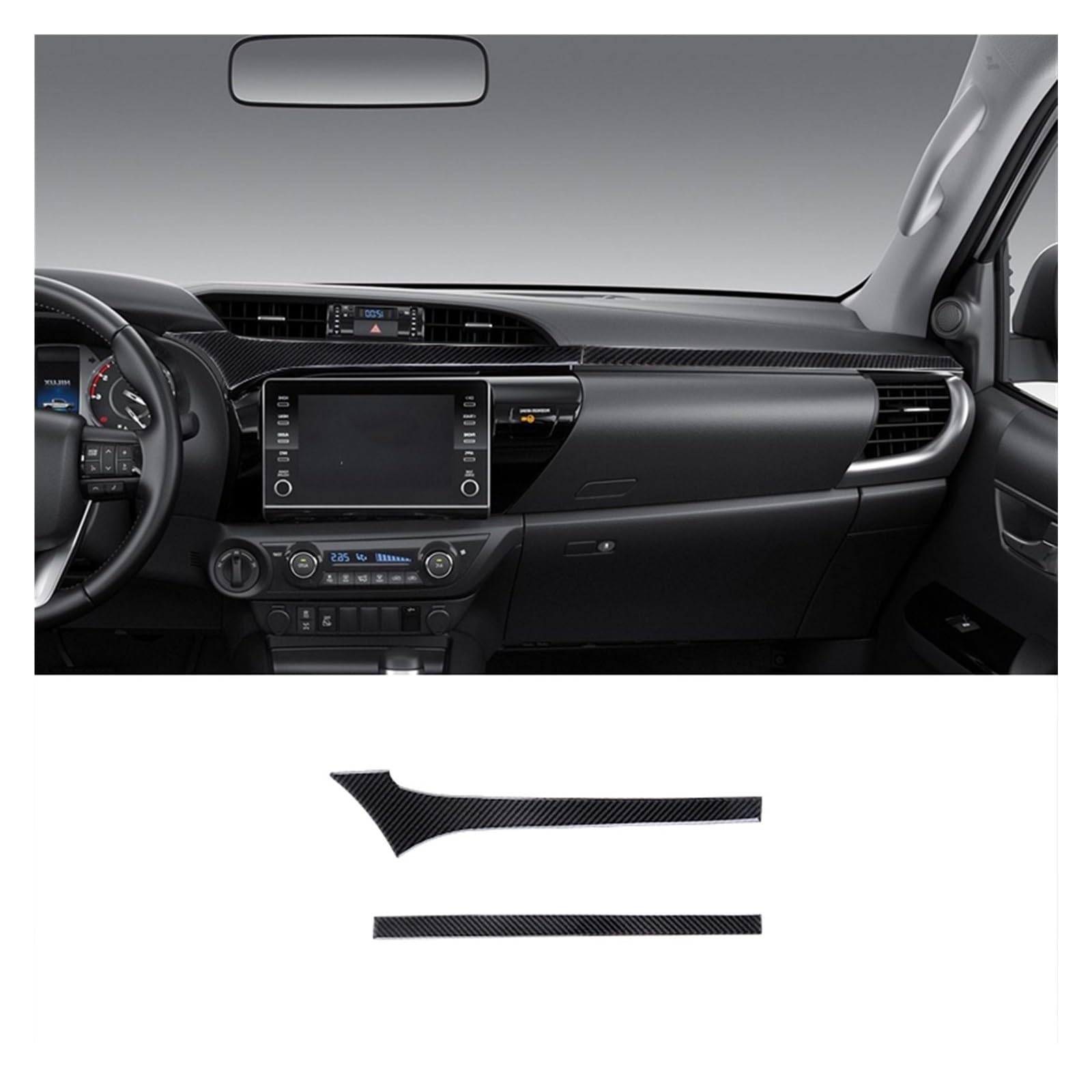 Innenraum Auto Zubehör Für Toyota Für Hilux 2015-2021 Carbon Faser Dashboard Navigation AC Air Outlet Rahmen Aufkleber Trim Abdeckung Auto Dekorative Aufkleber Autozubehör Innenraum(B) von NOVEMS