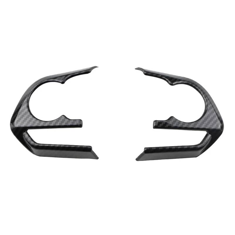 Innenraum Auto Zubehör Für Toyota Für RAV4 Für Corolla Für Avalon 2019 2020 2021 Auto Lenkrad Taste Panel Abdeckung Trim Aufkleber Zubehör Autozubehör Innenraum(2Pcs 39 Clock Black) von NOVEMS