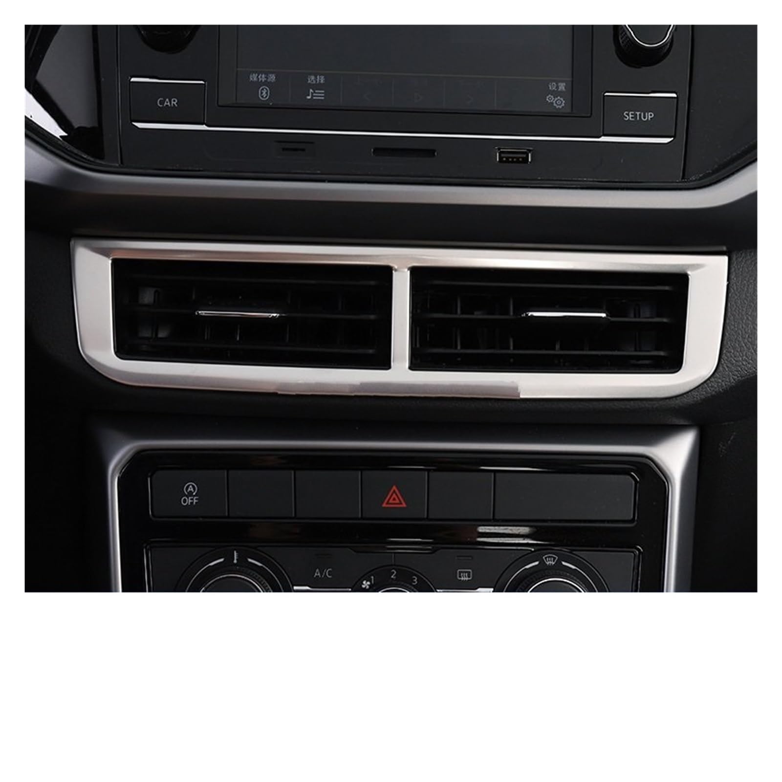 Innenraum Auto Zubehör Für VW Für T-kreuz Für Tcross 2019 2020 2021 2022 Auto Konsole Air Vent Outlet Trim Aufkleber Garnieren Abdeckung Styling Autozubehör Innenraum(Silver Matte) von NOVEMS