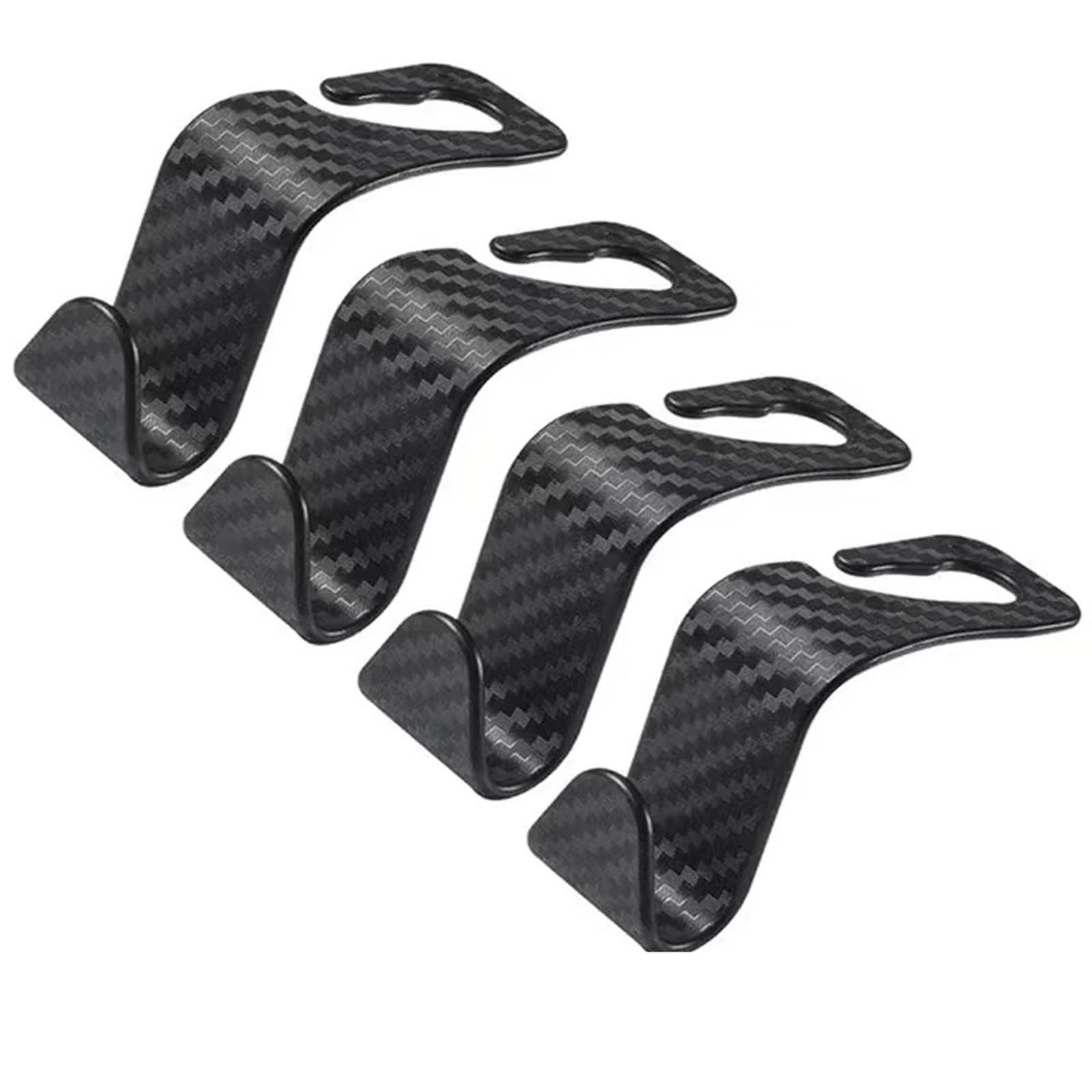 Innenraum Auto Zubehör Universal Auto Sitz Kopfstütze Haken Lagerung Kleiderbügel Auto Fahrzeug Haken Rücksitz Organizer Halter Clip Auto Innen Zubehör 4Pcs Autozubehör Innenraum(Carbon Fiber) von NOVEMS