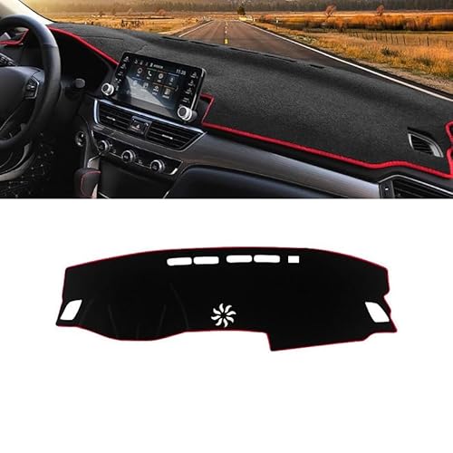 Matte Teppich Armaturenbrett Für Accord 10th 2018 2019 2020 2021 2022 Auto Dashboard Sonnenschutz Abdeckung Anti-Uv Nicht-Slip Matte Instrument Teppich(A LHD Red Side) von NOVEMS