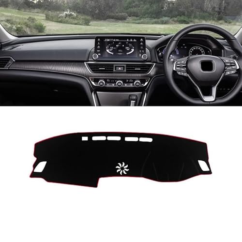 Matte Teppich Armaturenbrett Für Accord 10th 2018 2019 2020 2021 2022 Auto Dashboard Sonnenschutz Abdeckung Anti-Uv Nicht-Slip Matte Instrument Teppich(A RHD Red Side) von NOVEMS