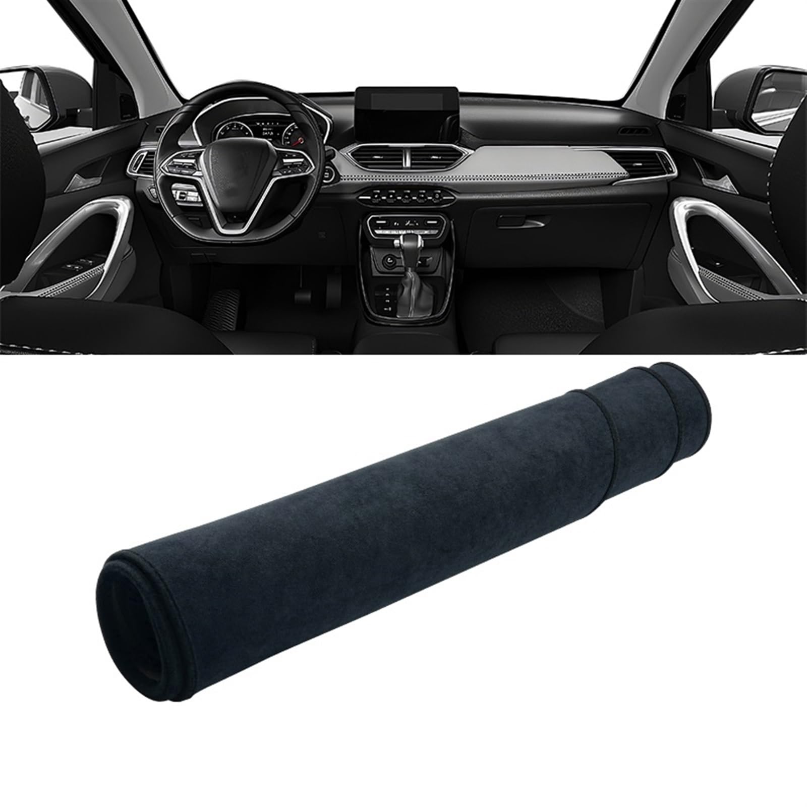 Matte Teppich Armaturenbrett Für Chevrolet Für Captiva 2019 2020 2021 2022 2023 Auto Dashboard Abdeckung Matte Dashboard Sonnenschutz Pad Instrument Teppiche(B Black) von NOVEMS