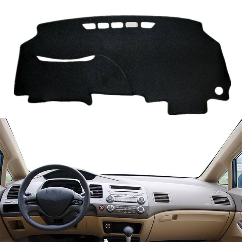 Matte Teppich Armaturenbrett Für Civic Für Für CSX 2006 2007 2008 2009 2010 2011 Dashboard Abdeckung Matte Pad Dashmat Sonnenschutzdach Teppich Kissen(Black(Black Edge),Linkslenker) von NOVEMS