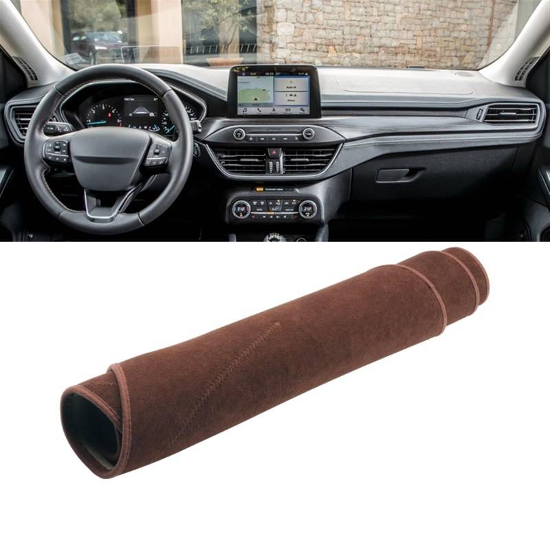 Matte Teppich Armaturenbrett Für Ford Für Focus MK4 IV 2018 2019 2020 2021 2022 2023 Auto Armaturenbrett Abdeckung Sonnenschutz Vermeiden Lichtmatte Teppiche(B Brown LHD) von NOVEMS