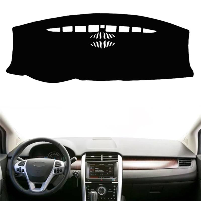 Matte Teppich Armaturenbrett Für Ford Für Rand 2007 2008 2009 2010 2011-2014 Auto Dashboard Abdeckung Sonnenschutzdach Matte Pad Anti-Glare Dashmat Teppich Teppich Auto(Black(Black Edge),Linkslenker) von NOVEMS