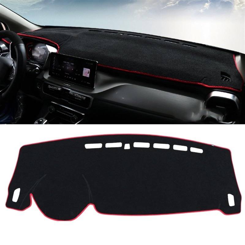 Matte Teppich Armaturenbrett Für Geely Für Coolray 2018 2019 2020 2021 2022 2023 Auto Dashboard Abdeckung Vermeiden Licht Pads Sonnenschutz Matte Anti-Uv(Polyester Red Side) von NOVEMS